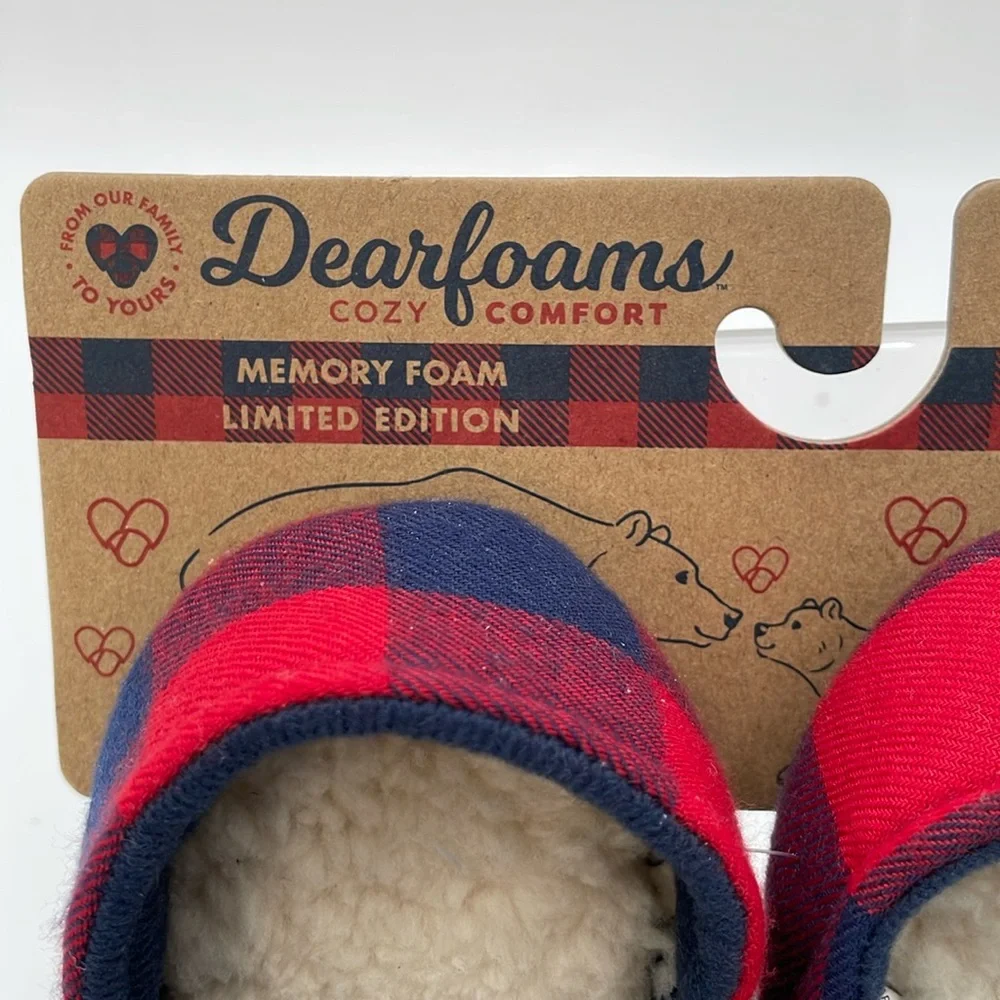 Dearfoams Baby Memory Foam Slippers “Baby Bear” No-Slip‎ Soles - Christmas